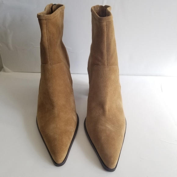 ZARA Leather Suede Ankle Heeled Boots NWT - Picture 4 of 13